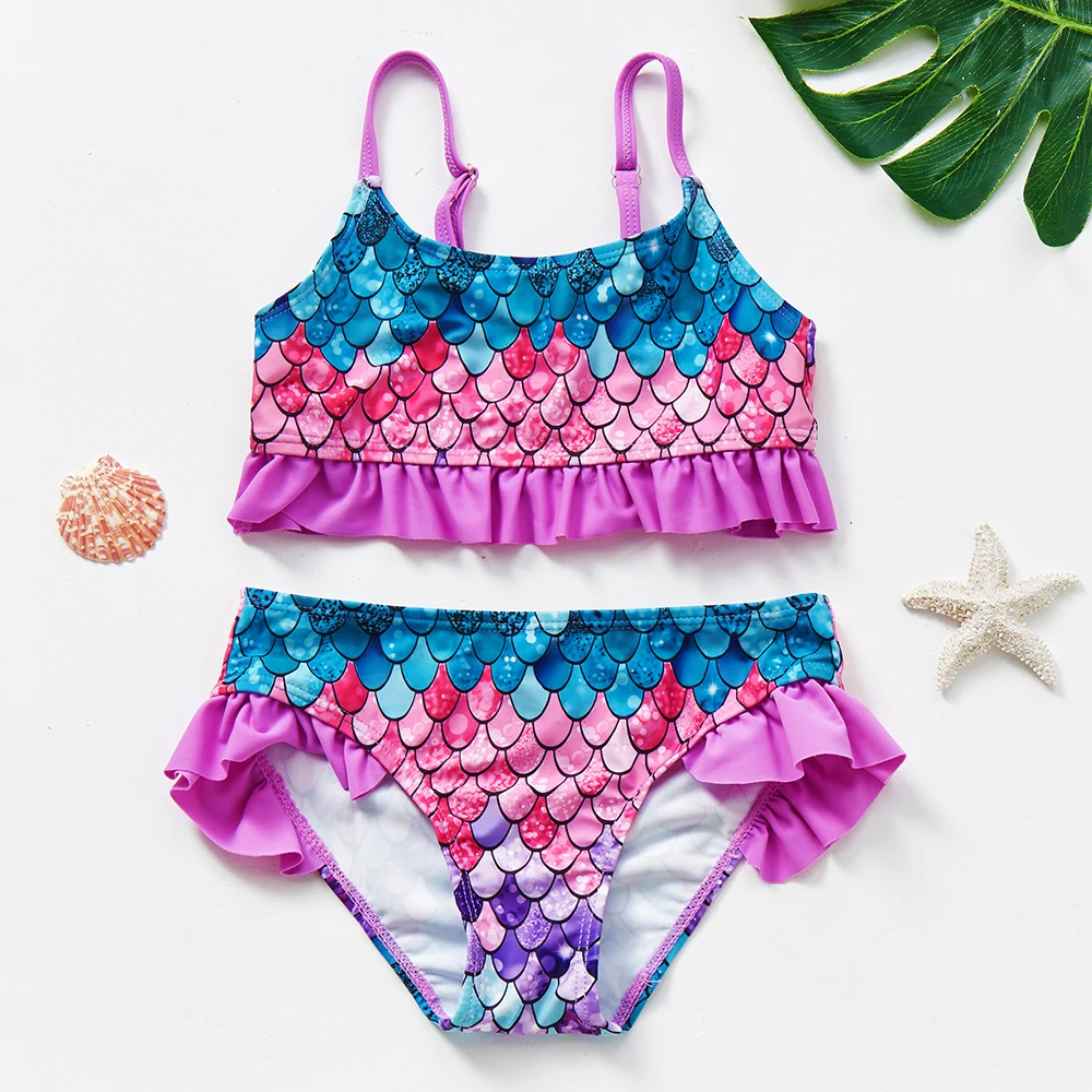 1~14Y Girls Swimsuit Girls swimwear Two pieces Kids Bikini set Biquini Infantil Swimming suit for children-ST108mix girls swimsuit