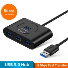 50 см высокоскоростной 4 порта USB 3,0 концентратор с блоком питания USB3.0 сплиттер OTG адаптер для iMac НОУТБУК настольные компьютерные аксессуары