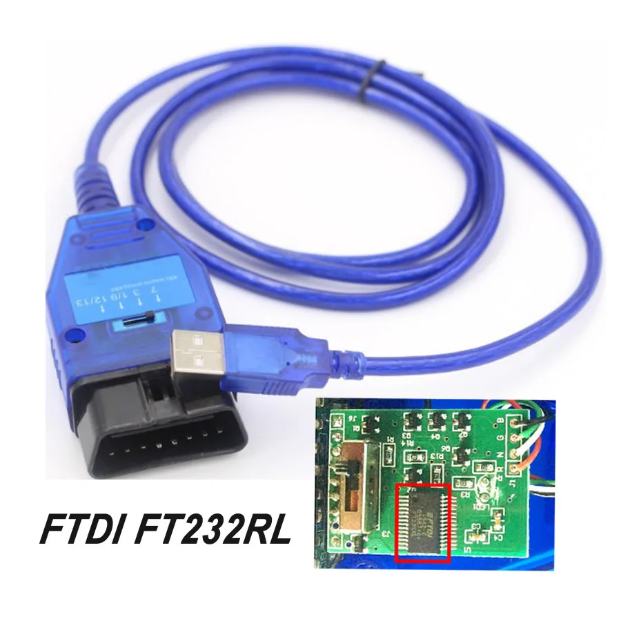 

FTDI FT232RL FT232RQ Chip Auto Car Obd2 Diagnostic Cable for VAG USB for Fiat VAG USB Interface Car Ecu Scan Tool 4 Way Switch