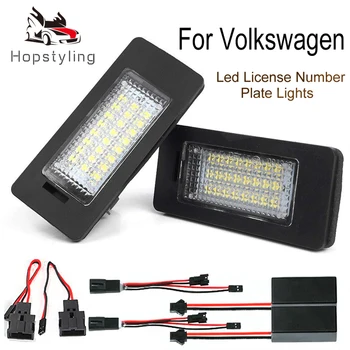 

2Pcs Led License Plate Lights Error Free For Seat Alhambra Ibiza Ateca Leon Toledo MKV Led License Plate Lights