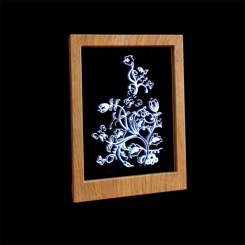 3D Nightlight LED Creative Display Solid Wood Birthday Gift Frame Beech Oak Photo Album Table Lamps Lamparas De Techo Colgante - Испускаемый цвет: D