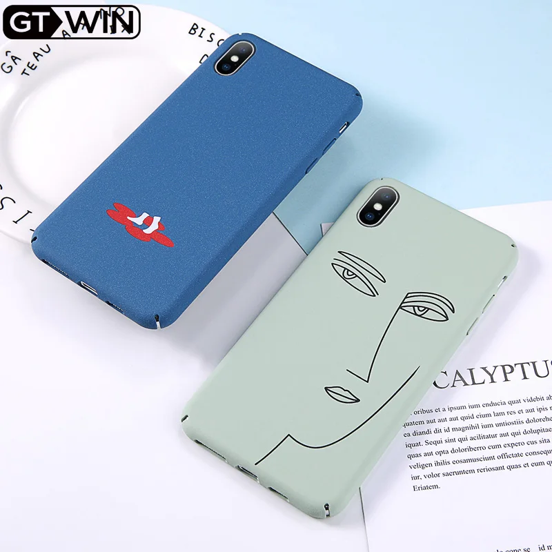 Жесткий чехол GTWIN для iPhone 6 S 7 8 Plus X XR XS Max Pantone кот милый мультфильм английская буква