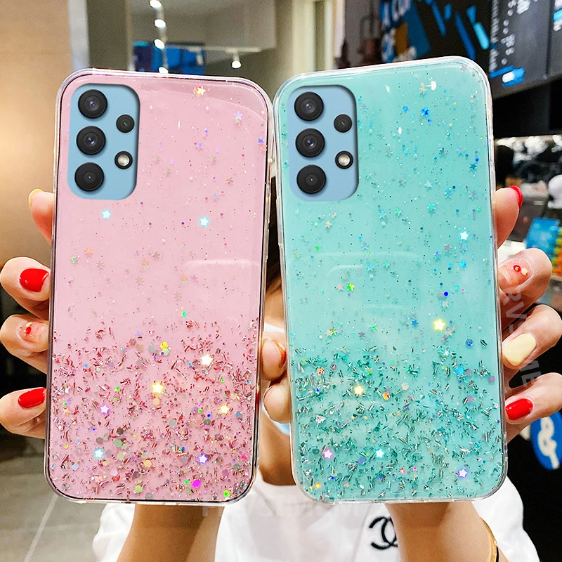 Glitter Silver Foil Silicone Phone Case For Samsung Galaxy Series_voghion.com