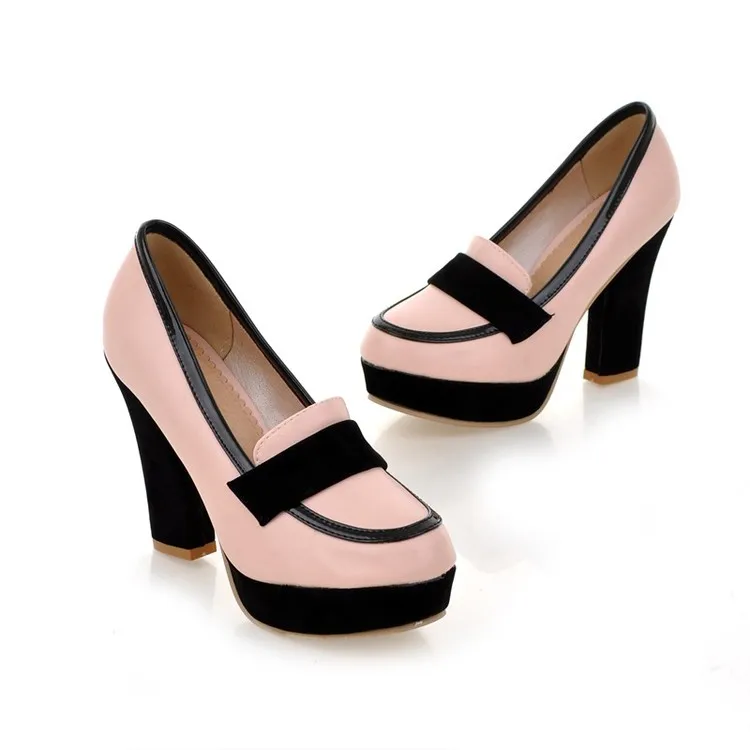 

2019 new Roman retro British style thick with waterproof platform high heels