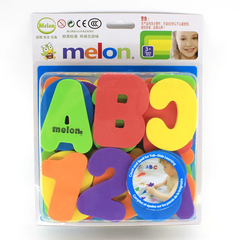 

Melon Play with Water Bath Lettered Numbers Stick 36 PCs Children Bath Toy Baby Toys. 15