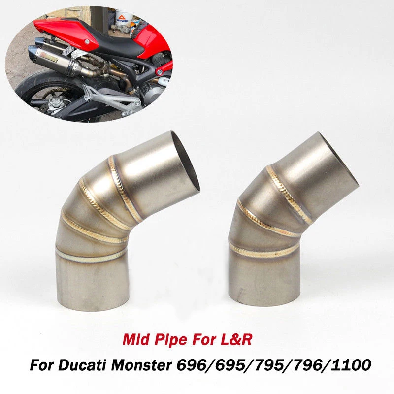 

Monster 696 695 795 796 1100 Exhaust System Pipe Mid Link Pipe Steel Exhaust Connect Tube For Ducati Monster 696 695 796 Slip On