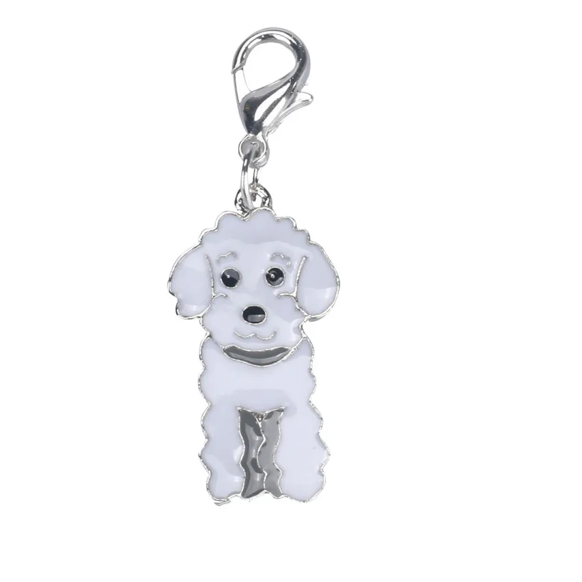 Белый Hot Practical Puppy pendant Poodle Dog Tag Disk Pet ID Enamel Accessories Collar 25mm Necklace Pendant Dog Supplies Drop A3081 - Цвет: Белый