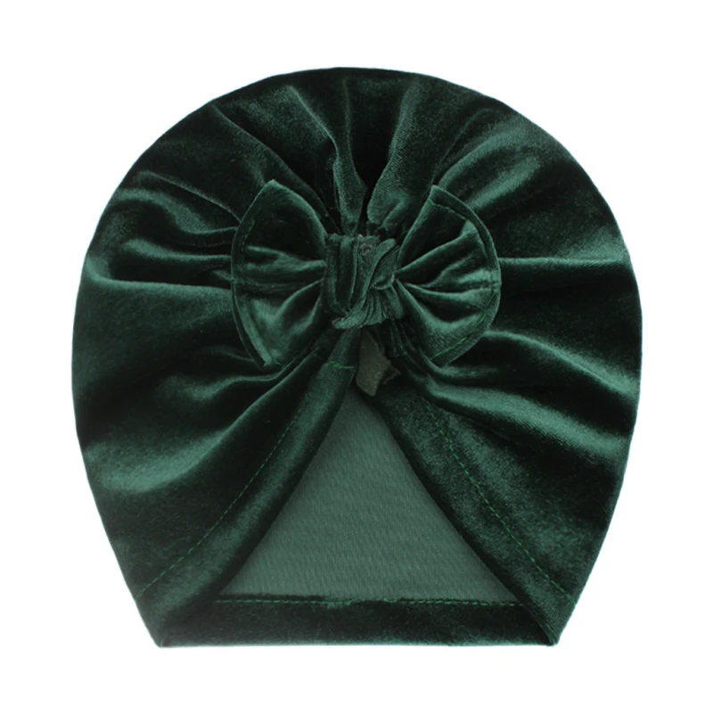 Solid Baby Cotton Beanies Cute Bear Ear Bowknot Turban Hats Sweet Soft 0-4T Elastic Caps For Newborn Baby Boy Girls Headwraps