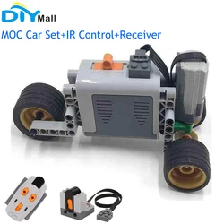 Blocs pièces techniques MOC pour voiture, boîtier de batterie AA, moteur 8881 M IR, récepteur de télécommande pour fonctions électriques legoeds 