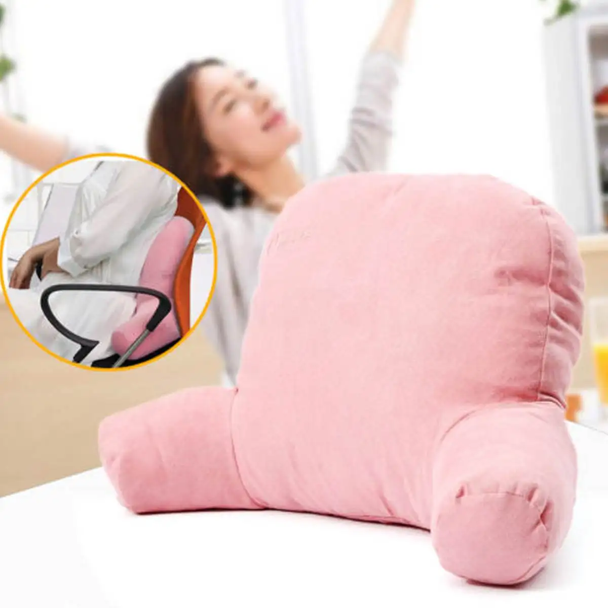 

Mini Plush Back Support Car Pillow New 35x14x38cm Lounger Cushion Lumbar Pad Back Cushion Comfortable Household Car Back Support