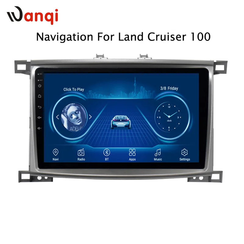 Top Hot sale Android 8.1 2.5D Tempered HD Touchscreen 9 inch Radio for Toyota Land Cruiser 100 with Bluetooth USB WIFI support SWC 3