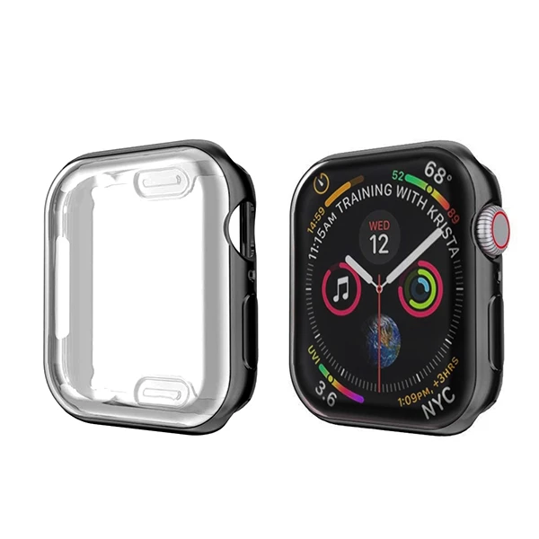 Чехол для Apple watch 5 4 3 2 1 44 мм 42 мм 40 мм 38 мм чехол для Iwatch Полный ТПУ протектор экрана бампер для Apple Watch 3 2 1 - Цвет: 8 Black