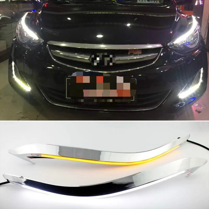 2Pcs LED car DRL Daytime Running Light Daylight Waterproof Signal lamp lights For Hyundai Elantra 2012-2015 | Автомобили и
