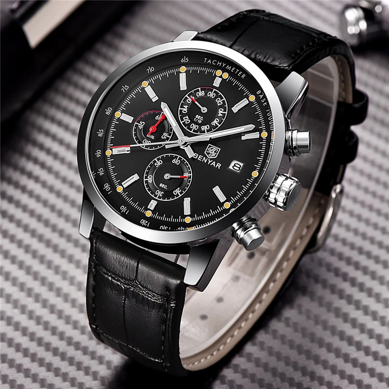 Tanie BENYAR moda Chronograph Sport męskie zegarki Top marka luksusowe wodoodporny wojskowy zegarek kwarcowy zegar Relogio Masculino BY5102