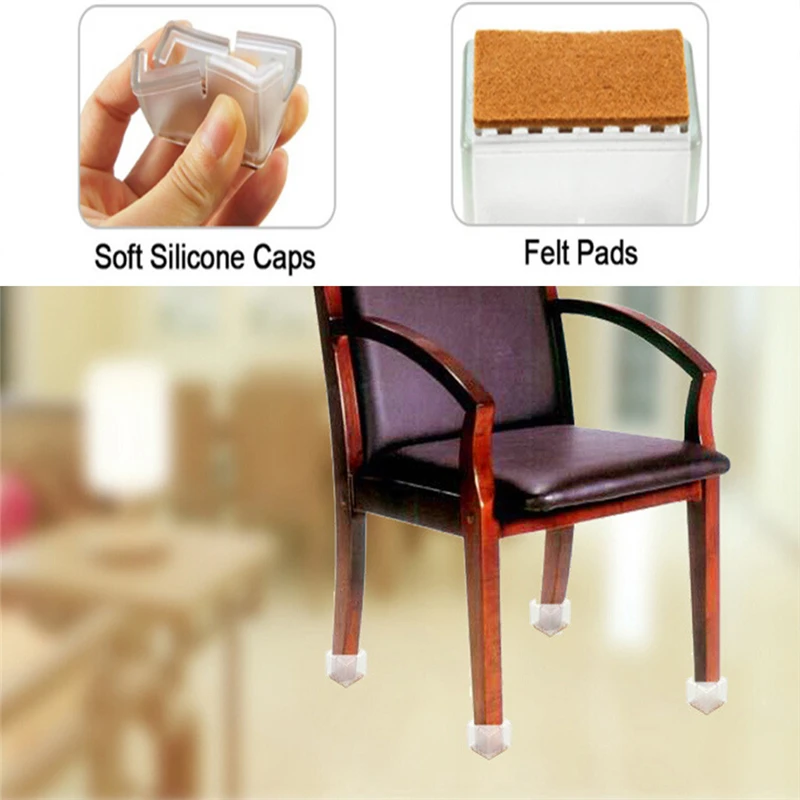8PC Leg Cover Silicone Floor Protector, Chair Foot Cover Furniture Table Cover essentials Local storage metallic feel