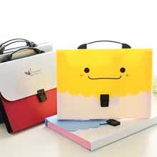 Cartoon Smile File folder 13 inner layers File organizer Document folder Office organizers Smiling folder A4 Kawaii style