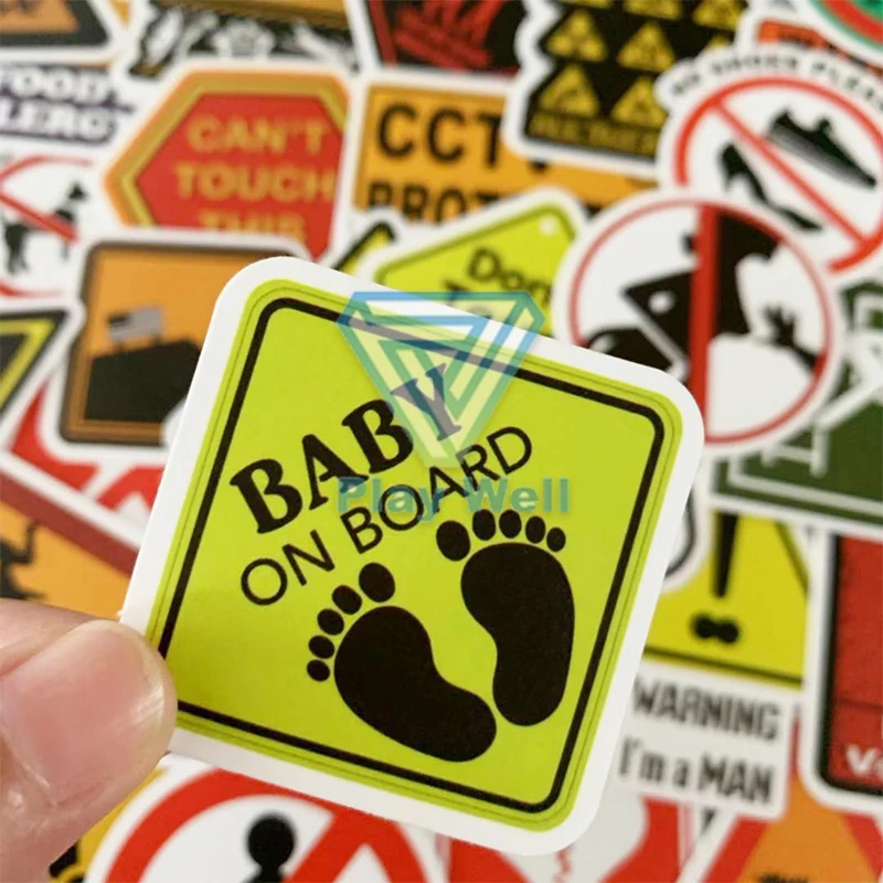 50 шт. Предупреждение знаки опасность запрета ReminderStickers ноутбук мотоцикл Чемодан велосипеда гитары граффити DIY забавных наклеек