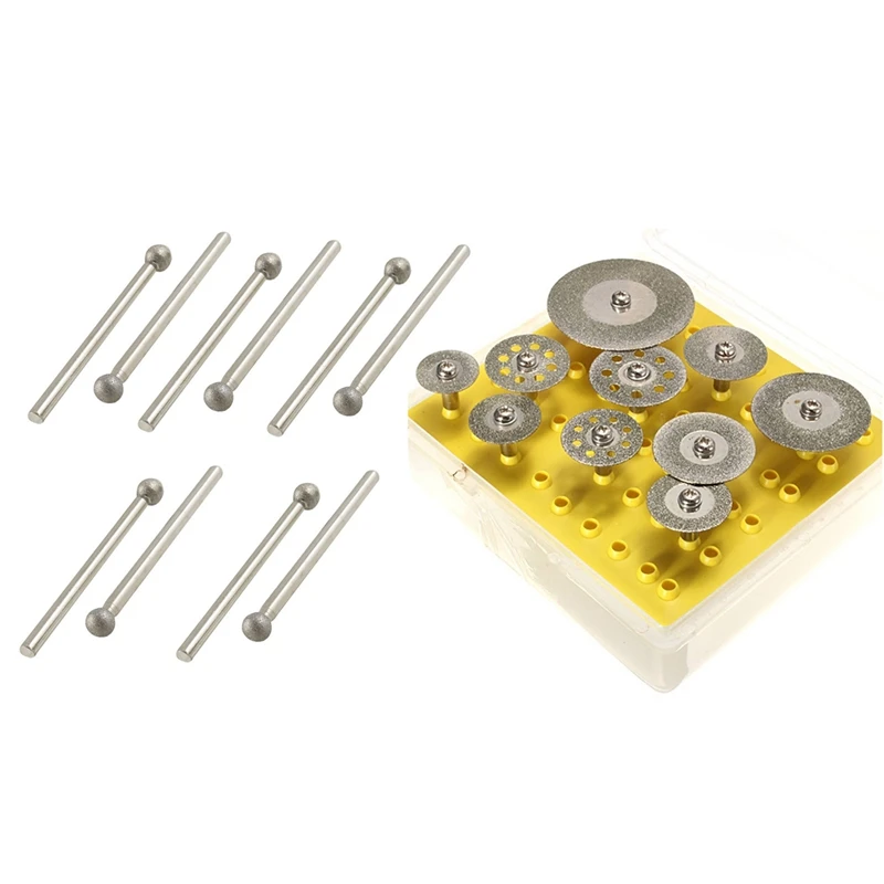 Promotion! 10 Pcs 5mm Ball Nose 3mm Shank Diamond Mounted Point Grinding Bits with Cutting Discs Wheel Se | Инструменты
