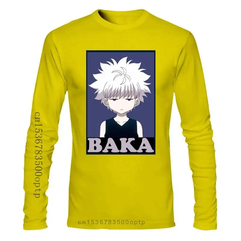 Классические комиксные футболки Hunter X Killua Zoldyck Baka с круглым вырезом и длинными