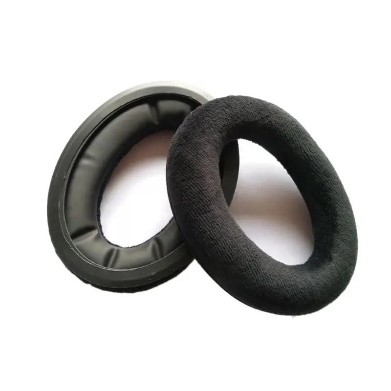 Черный Бархатная велюровая Подушечка для наушников для Sennheiser HD515 HD555 HD595 PC360 24BB - Цвет: Черный