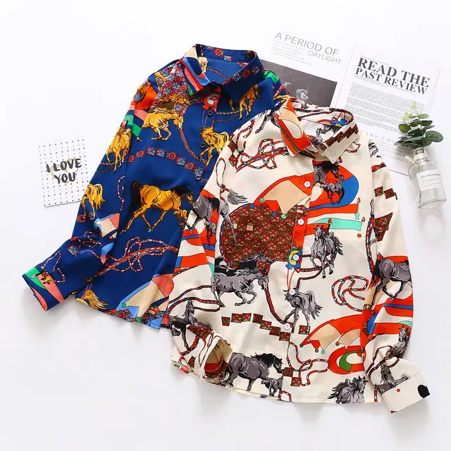 Fashion Women Blouses slim blouse printing shirts 2020 Spring long sleeve Casual Tops Shirts Blusas Mujer