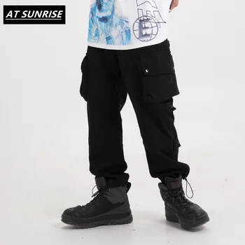 

2020 Men's Side Pockets Cargo Harem Pants Solid color Pants Hip Hop Cargo Trouser Casual Cotton Multi Pockets Pant Streetwear