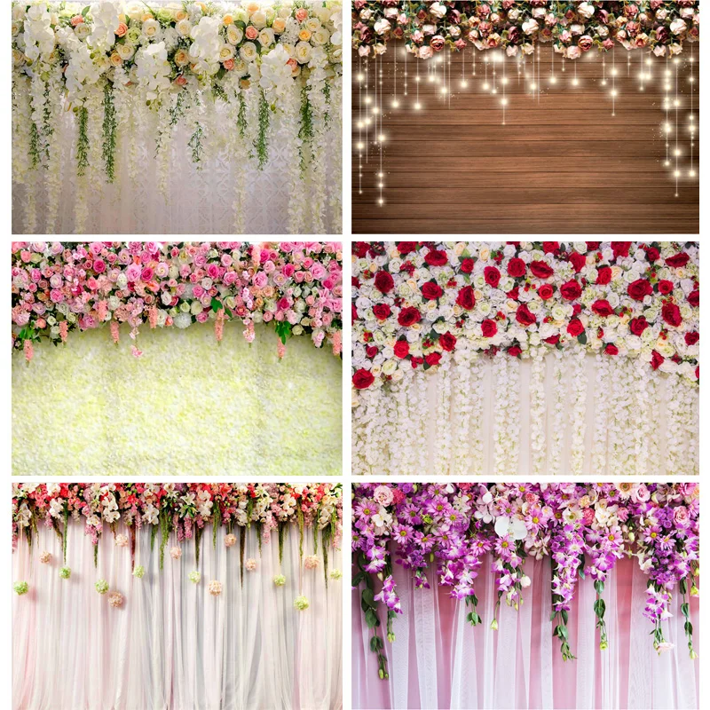 

ZHISUXI Vinyl Photography Backdrops Prop Flower Wall Romantic Wedding Theme Photo Studio Background 21519 HT-14