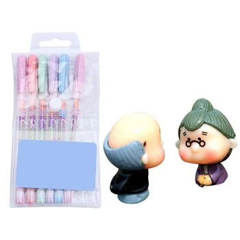

Small Fresh Candy Color 6 Color 1 Set Neutral Pastel Pen & Miniature Fairy Garden Grandpa & Grandma Ornament Dollhouse Plant Pot