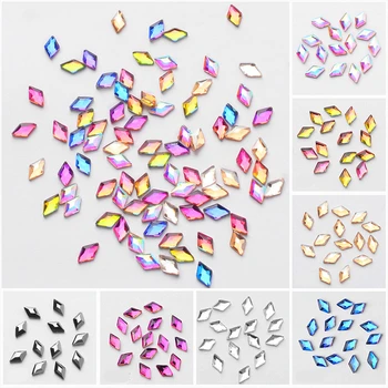 

10pcs/bag Rhombus Nail Rhinestones Crystals Flatback Glass Stones Manicure Nail Art Decoration Charms Gem Jewelry Accessories