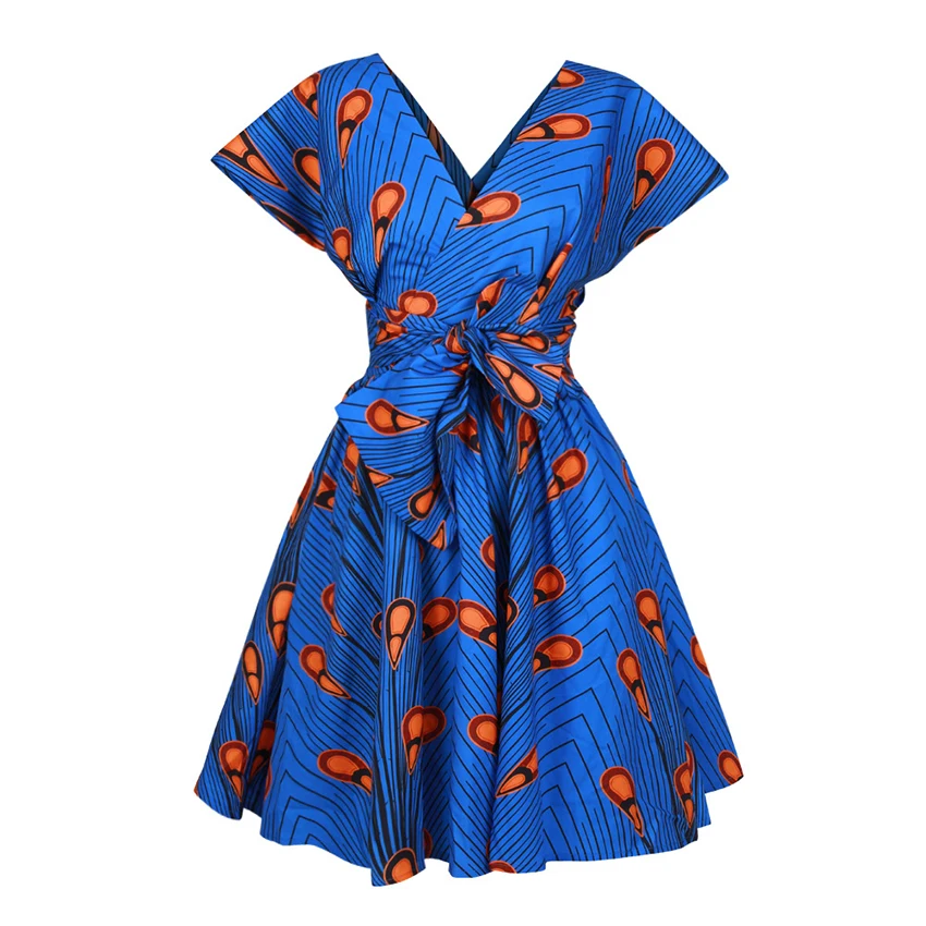 Новые африканские платья с национальным цветочным принтом для женщин, вечерняя плиссированная благородная Дашики Базен африканская одежда Riche для женщин
