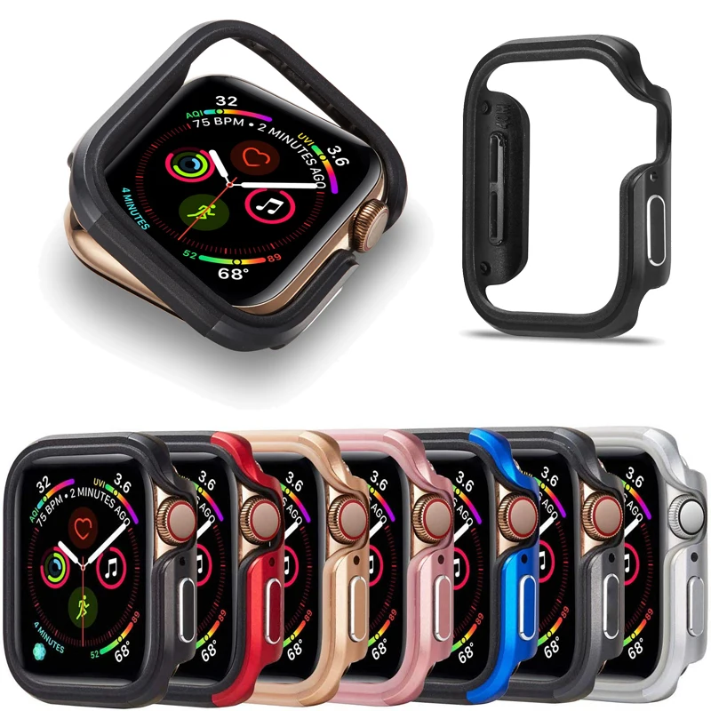 

TPU+Aluminium Alloy Case For iwatch series 5 4 40/44mm Protector Shockproof Bumper Frame Case Cover For apple watch accessories