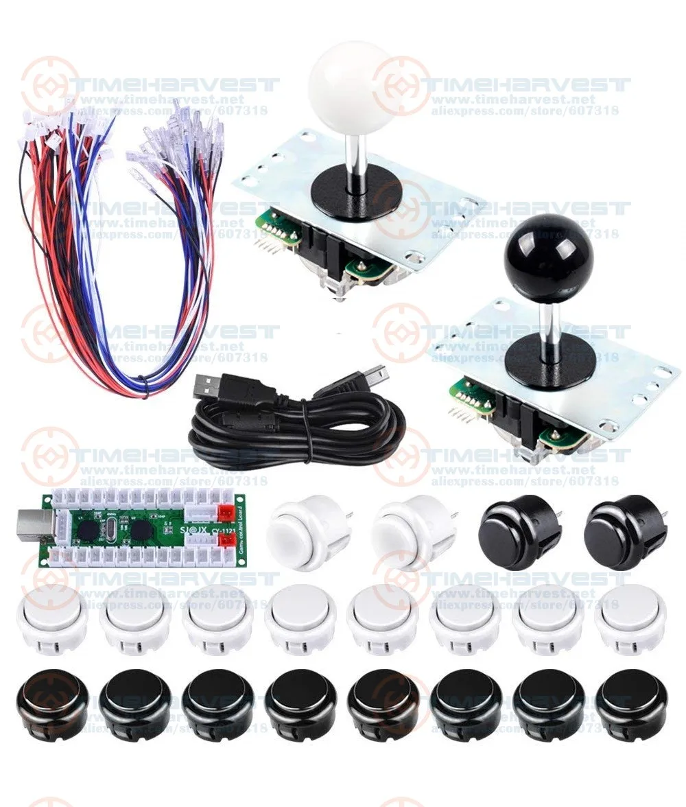 

Arcade DIY Bundle Kits with USB Encoder Board adapter with locking push Button Arcade Joystick for PC MAME Game Rocker Console