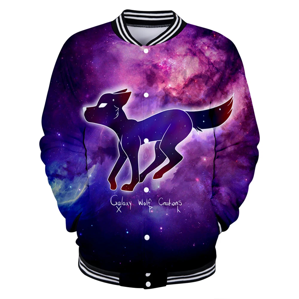 Дизайн, бейсбольная форма Galaxy wolf, осенняя Повседневная Бейсбольная Куртка Harajuku Galaxy wolf размера плюс для мужчин, уличная одежда
