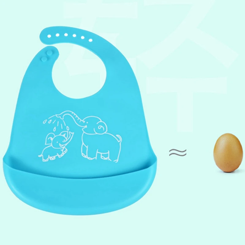 Для новорожденных чехол с откидной крышкой с изображением слона из мультфильма фартуки, детские нагрудники Регулируемый тканевый слюнявчик, Детские банданы Водонепроницаемый силиконовый слюнявчик нагрудник