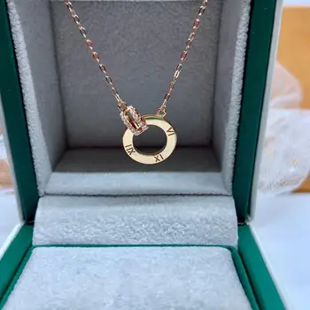 

18K Rose Gold Roman Number Necklace Roman Numeral Necklace Christmas Gift for Women Valentines Day Gift for Girlfriend