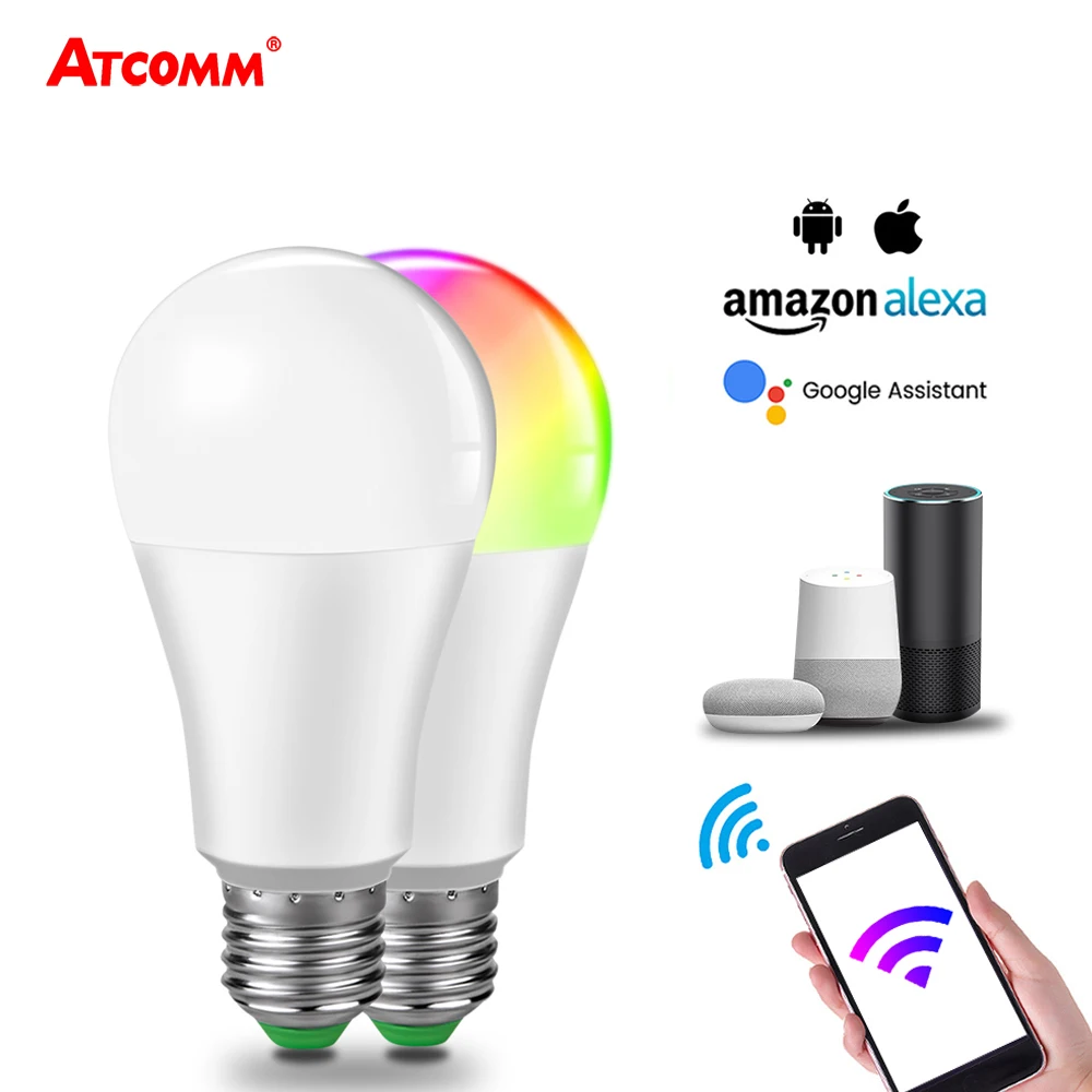 15W B22 E27 LED Light Bulb Lamp WiFi Remote Smart Home fr Alexa Google Assistant 