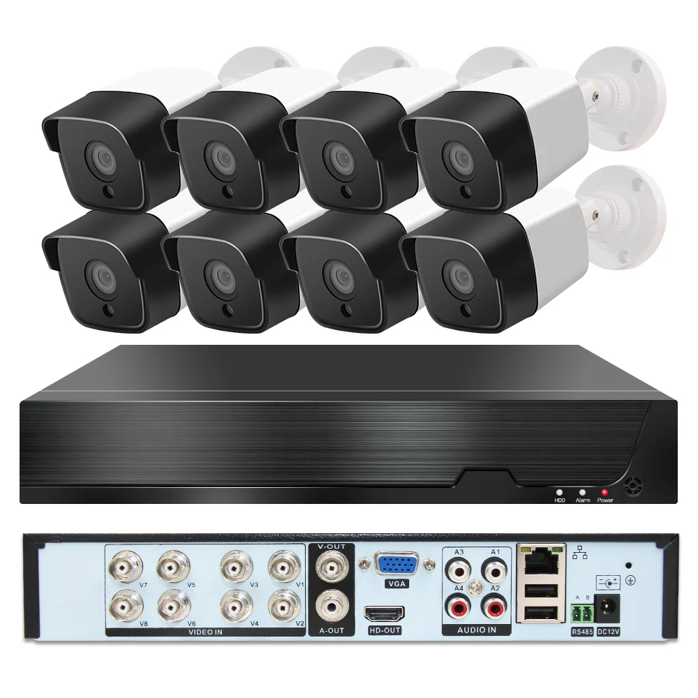 

8CH CCTV System 8pcs AHD 720P Outdoor Weatherproof Security Camera DVR Kit Day/Night Home Video Surveillance System