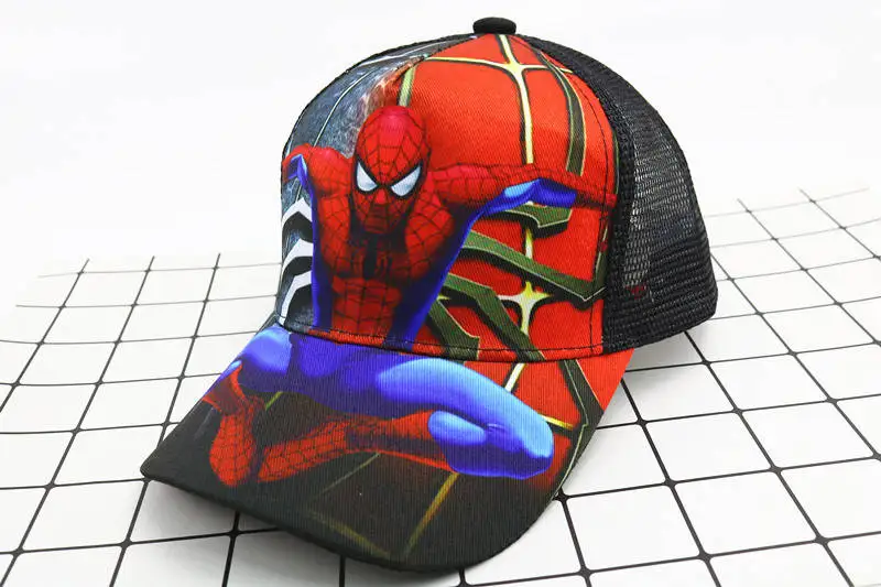 Регулируемый размер детские шапки Superman Spiderman Batman для мальчиков и девочек плоские шапки весна-лето детские шапки - Цвет: 8