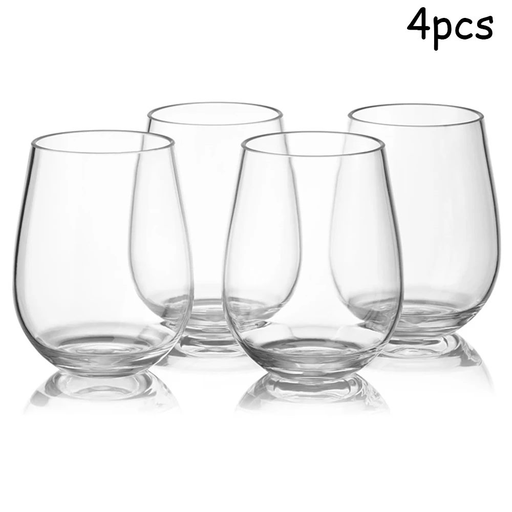 4pc/Set Shatterproof Plastic Wine Glass Unbreakable PCTG Red Wine