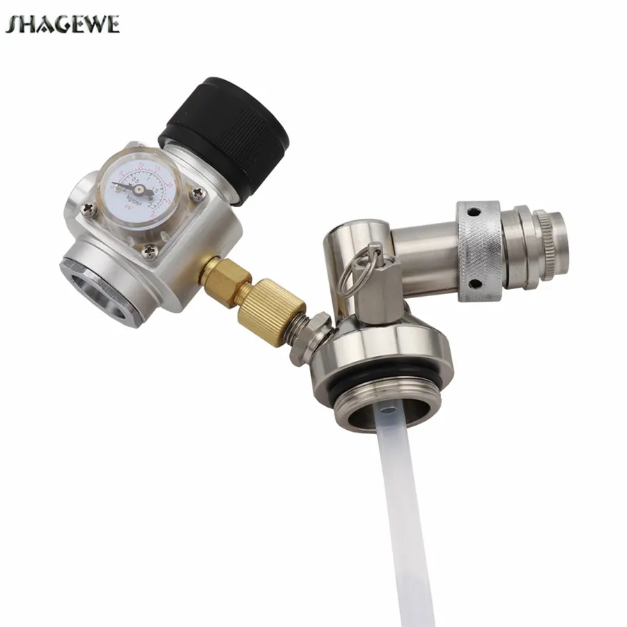 Spear with 0-30PSI Нержавеющая сталь пиво Ворчун копье с премиум Co2 газовый регулятор зарядное устройство Комплект для домашнего пивоварения мини бочонок 2L 3.6L 5L 10L - Цвет: Spear with 0-30PSI