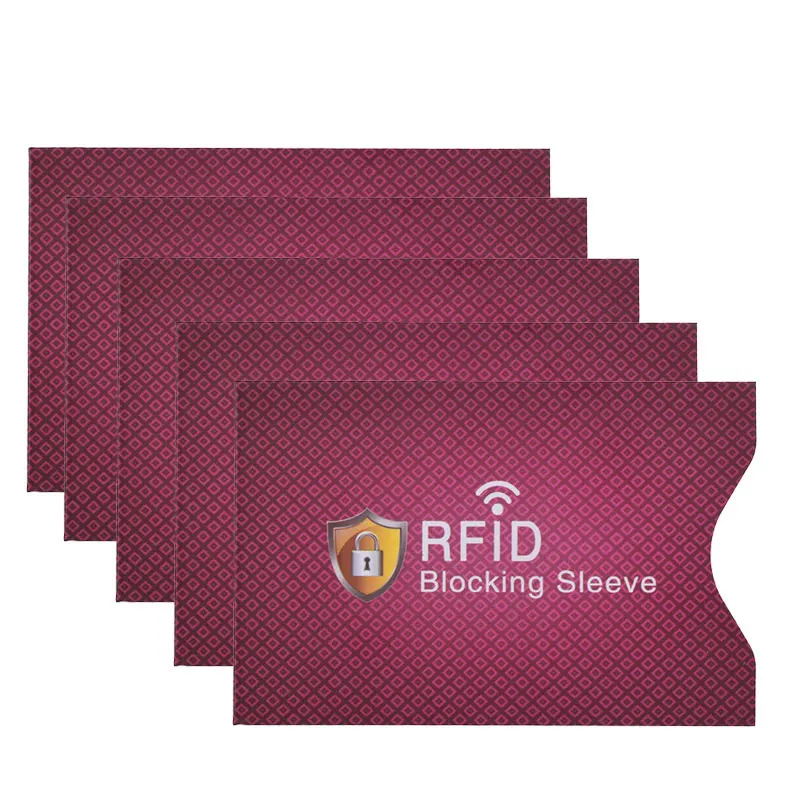 Red 5 pcs RFID Блокировка рукава карты NFC дебетовая Кредитная карта протектор блокировщик идентификационная защита от кражи набор для мужчин женщин чехол для банковских карт - Цвет: Red 5 pcs