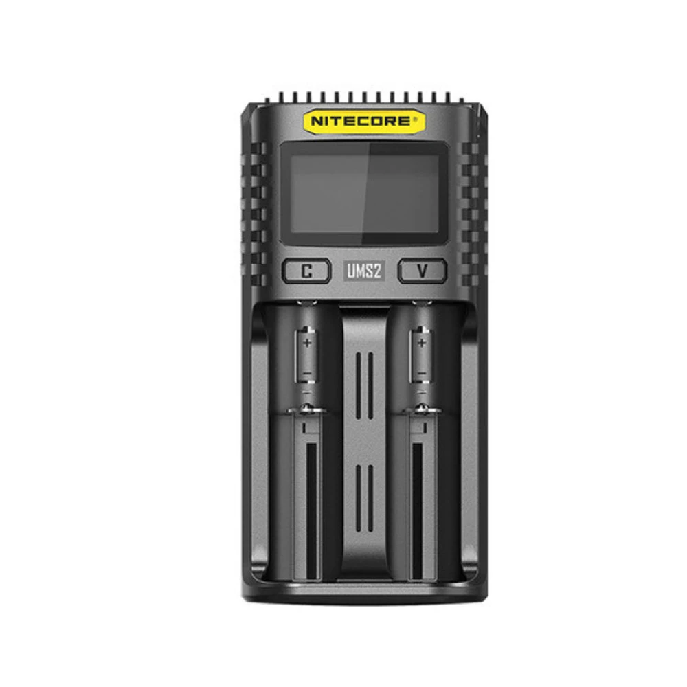 Интеллектуальное зарядное устройство NITECORE UMS2 с двумя слотами USB 3A быстрое OLED