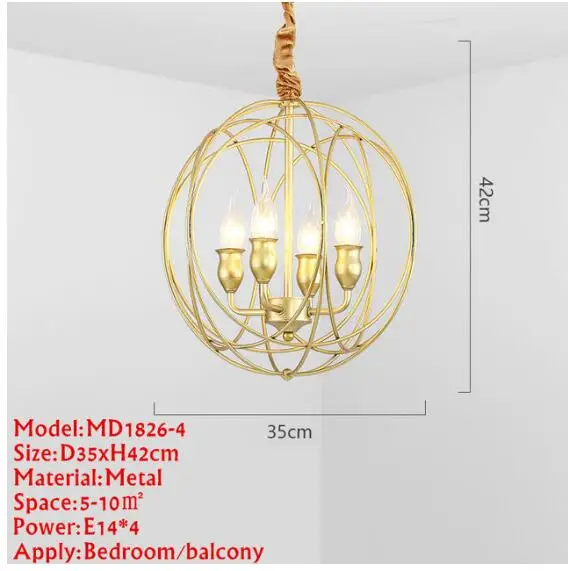 Gold 4 Light Роскошные хрустальные люстры освещение диаметр 48 см Классический Золотой Винтаж Ретро итальянский подвесной светильник для столовой - Цвет абажура: Gold 4 Light