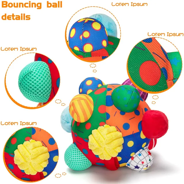 teytoy Developmental Bumpy Ball, USB Charged Bouncing Crawl Ball Toy Baby Sensory Toys Music Shake Dancing Balls Multicolor Ball 2