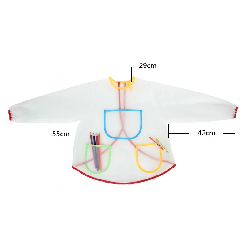 Детский многофункциональный фартук с карманами для рисования, фартук для домашнего рисования, водонепроницаемый фартук для рукоделия, костюм для детей