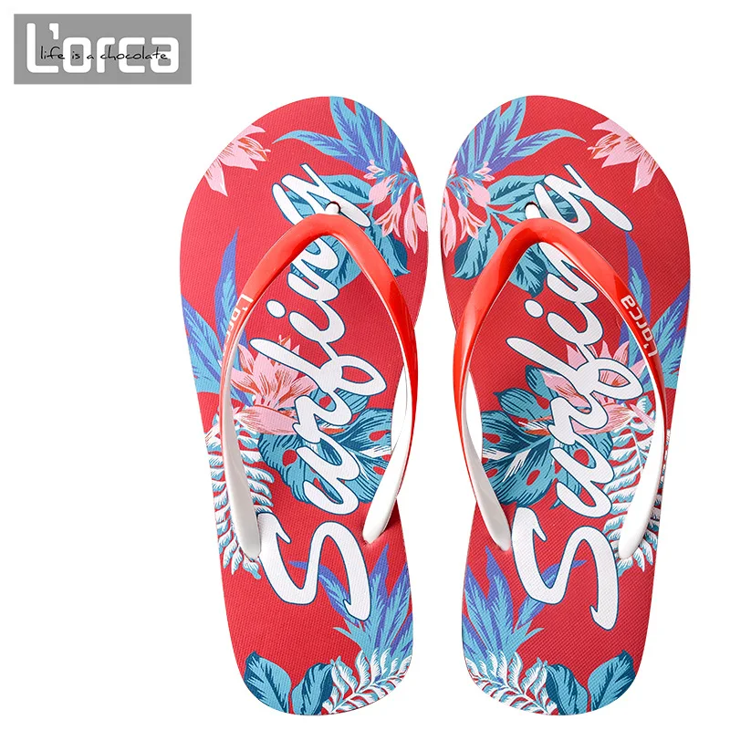 

Women Summer Beach Sandals Flip Flops Slippers Flamingo Pattern Slides Ladies Anti-Skid House Pool Slippers Zapatos De Mujer