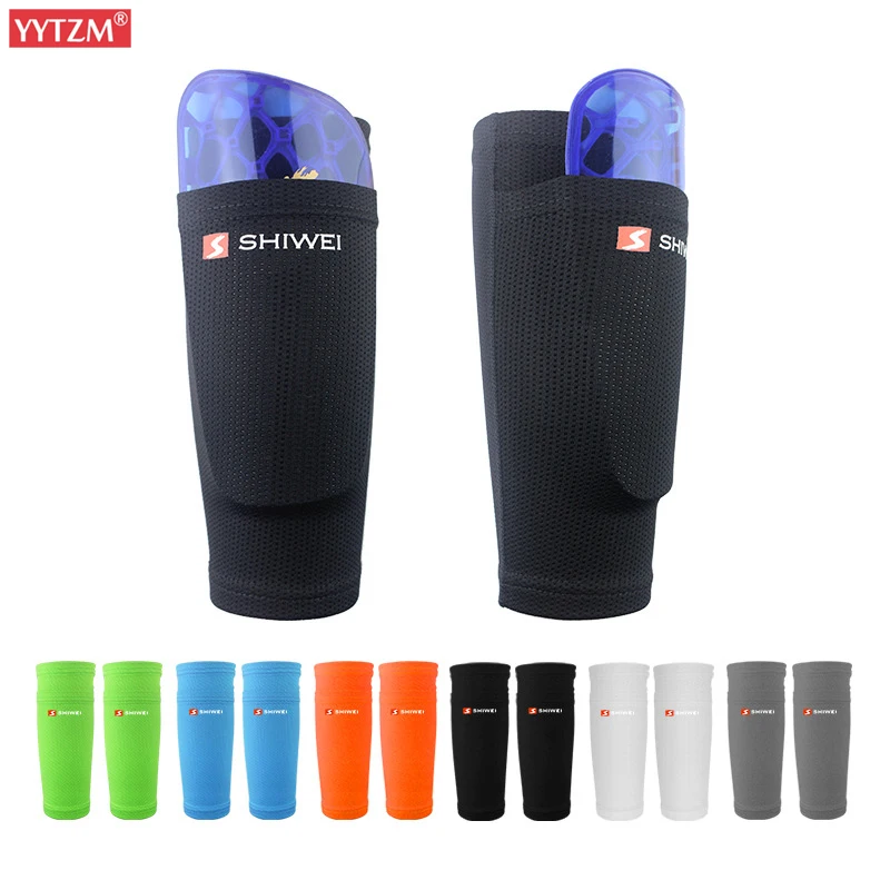 Football Leg Plate Socks With Pocket Suit Sleeves Support Adult Ventilation Training Basketball Guards Protective Pads 1 Pair