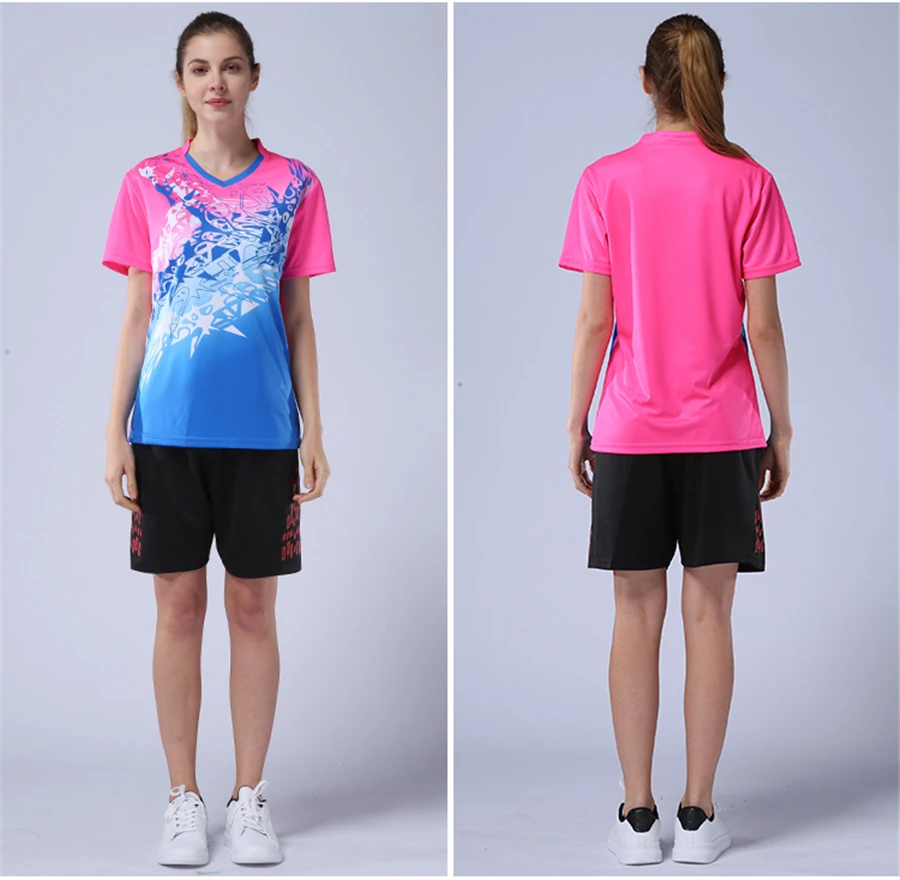 Для женщин и мужчин пара короткий рукав рубашка для бадминтона теннисные майки Гольф Настольный теннис Футболка форменная одежда бег спортивная одежда