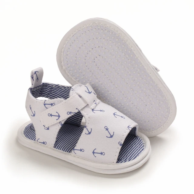 Newborn Toddler Shoes Baby Soft Soled Sandals Lace Soft Soled Shoes Beach Shoes Slippers Non Slip Sandals 0-18M First Walkers B275 white