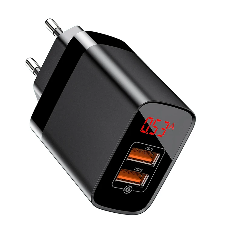 EU black A A Baseus цифровой дисплей Быстрая зарядка 3,0 USB зарядное устройство PD 3,0 Мобильный телефон быстрое зарядное устройство для iPhone быстрое зарядное устройство для samsung s10 - Тип штекера: EU black A A